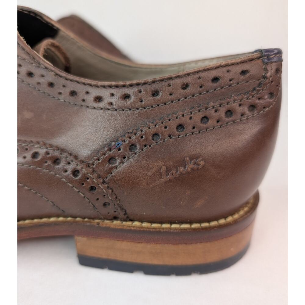 Clarks Craftmaster Oliver Brown Leather Brogue Oxfords 15775 Mens Shoes 7.5 - Picture 3 of 14